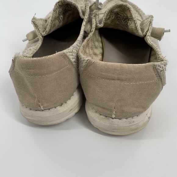 Hey Dude Wendy Canvas Slip On Loafers Flats Size 10 Womens Cream Beige Comfort - Picture 4 of 8